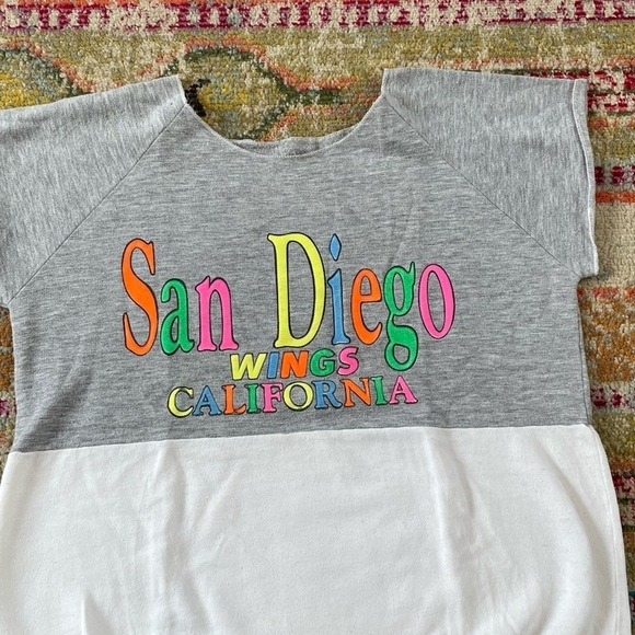 Vintage San Diego California 1980s Shortsleeve Jumper Pullover Sweatshirt - Picture 3 of 5